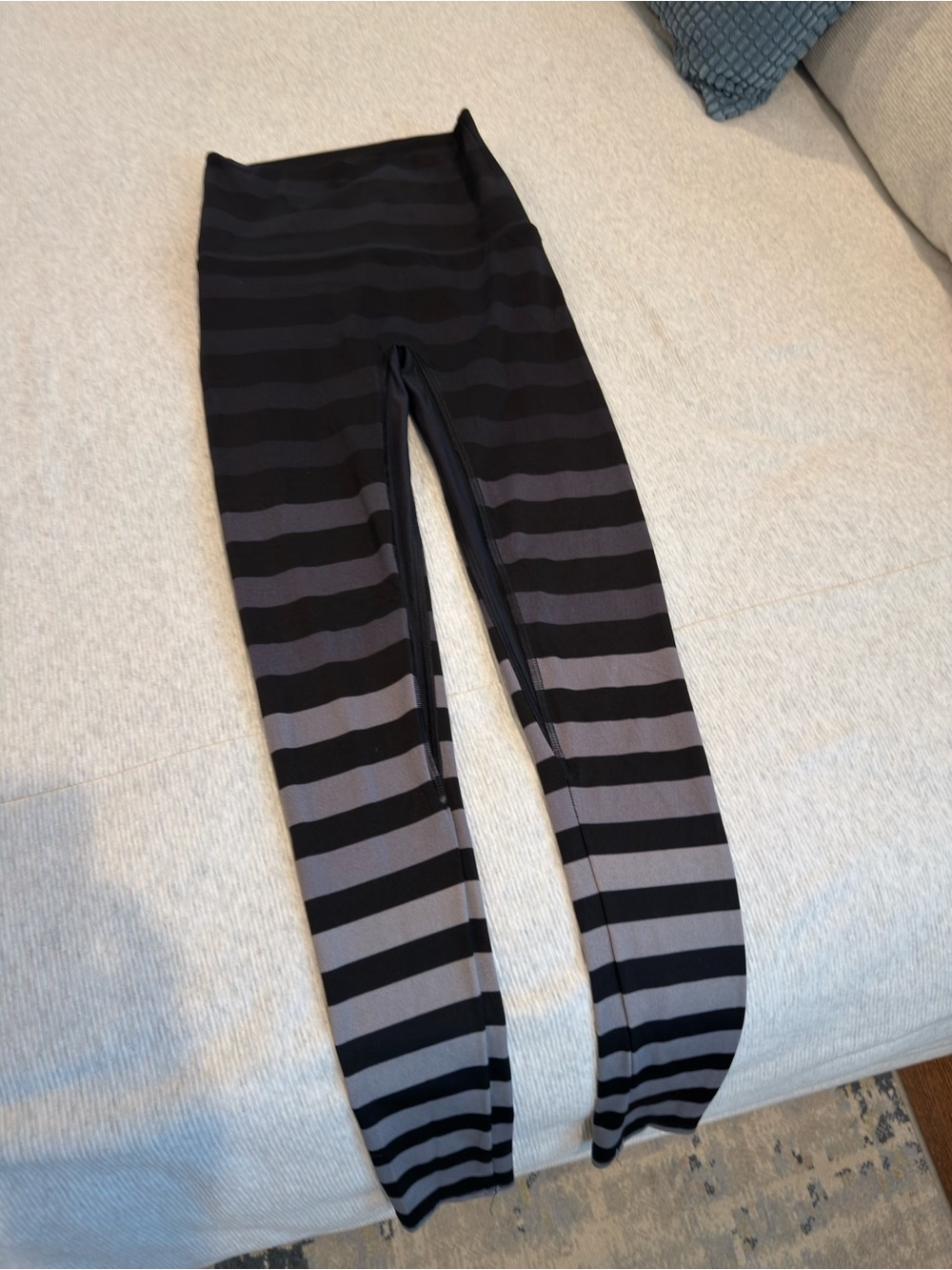 Striped Black & Gray Women’s Leggings